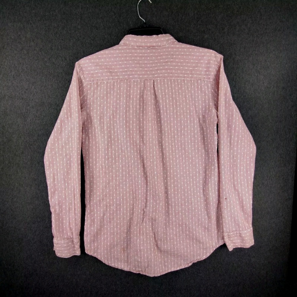 ✅👔🚨🎁🎄Rare KR3W Mens L Buttoned Up Collar Long Sleeve Shirt Red/White 📸SEE📏 - Picture 2 of 16
